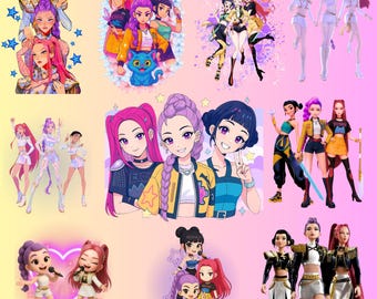 Kpop Demon hunters Png Bundle  / Saja Boys and Girls Png Bundle / Digital Downloadable Kpop Demon hunters Png Bundle