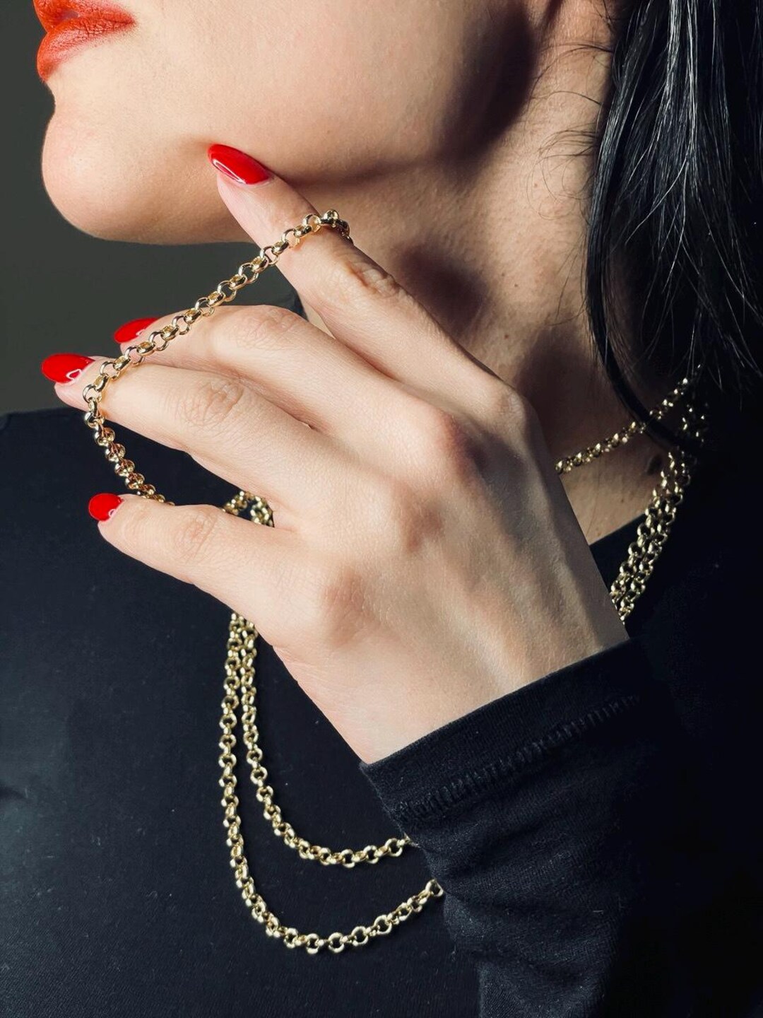 Elegant 18K Solid Gold 5mm Rolo Chain-classic & Versatile Design. - Etsy
