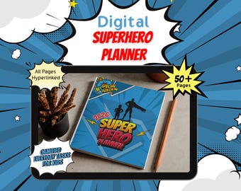 2026 Superhero Kids Digital Planner, Comic Chore Chart (PDF)