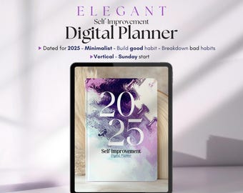 2025 Elegant Digital Habit Planner, Minimalist (Digital Download)