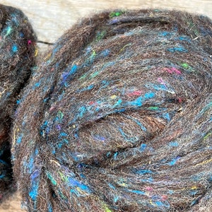 Columbia wool with sari silk roving