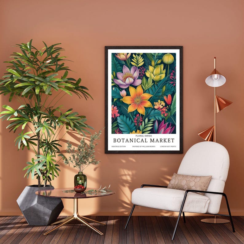 Vintage Botanical Garden Wall Art Poster, Floral Nature Print for ...
