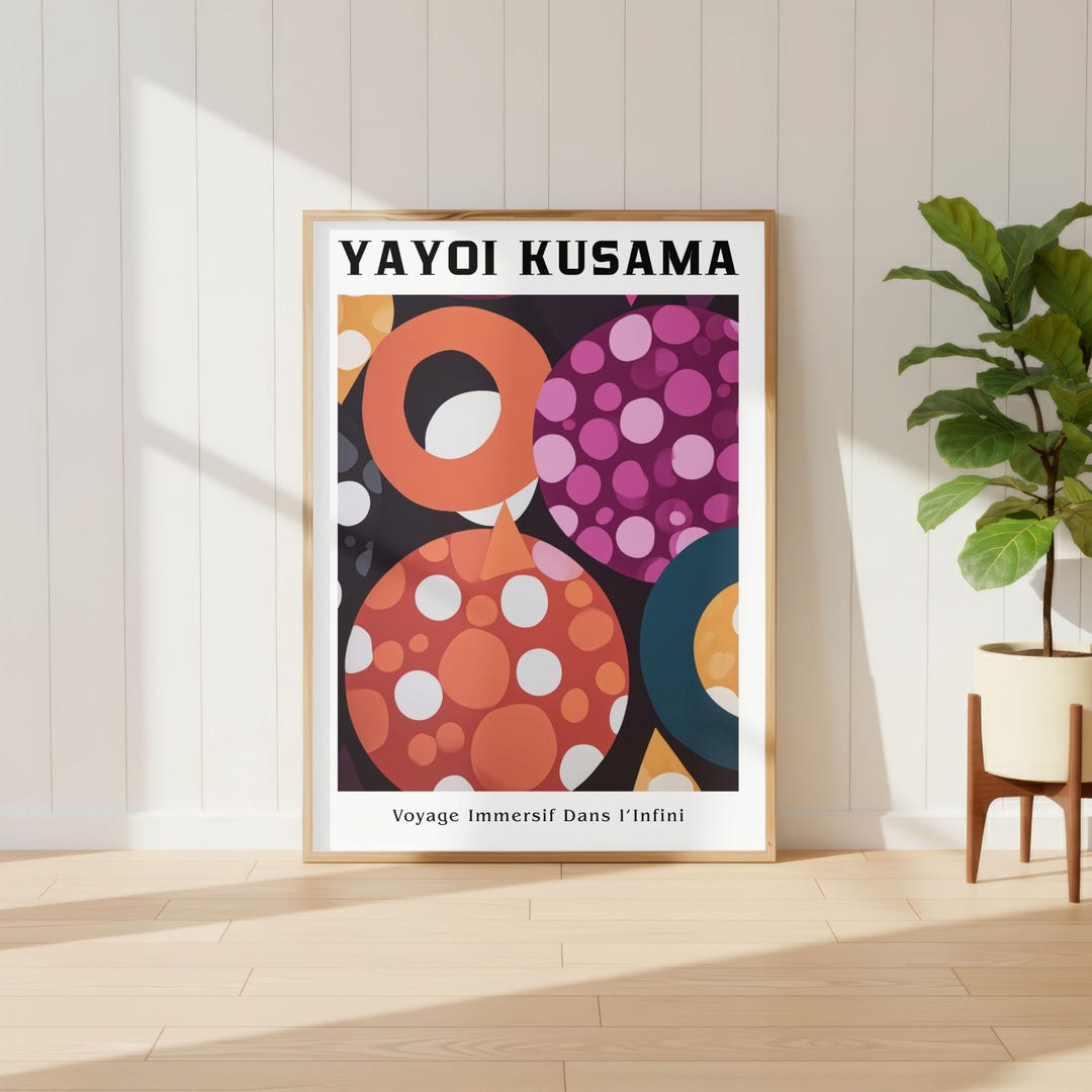 Yayoi Kusama Poster, Colorful Polka Dot Abstract Print, Pop Art Circle ...