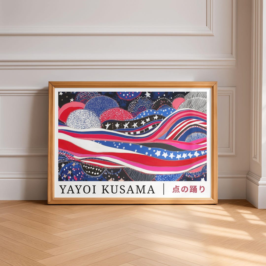 Yayoi Kusama Inspired Poster, Japanese Pop Art Print, Polka Dot ...