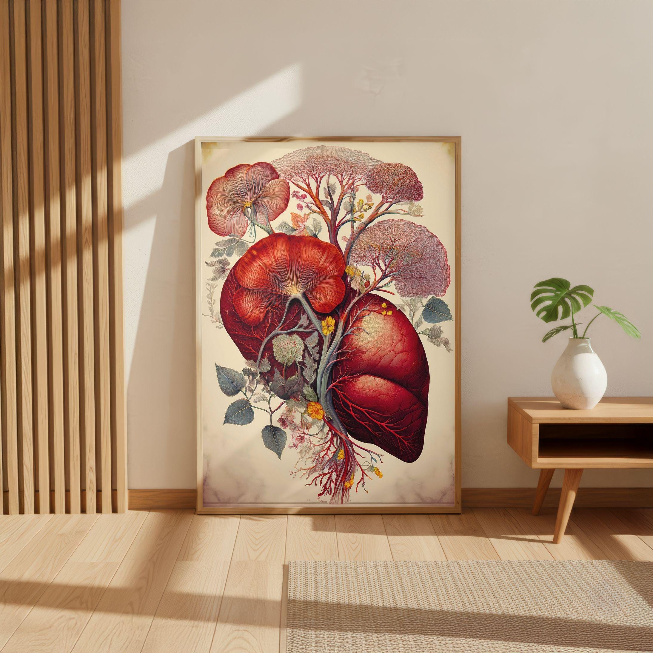 Botanical Heart Anatomy Art Print, Vintage Medical Decor - Etsy