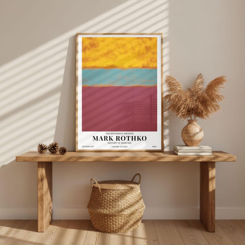 Mark Rothko Bench Mark Rothko Style Poster Print, Color Field Abstract Wall Art, Yellow ...