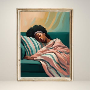 Emerald Green Abstract People, Large Wall Art Contemporary Artwork Minimalist Print Living Room Wall Art Stripe Woman Print Digital Download
