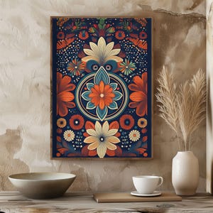 Lotus Print Indian Folk Art Traditional Indian Lotus Printable Wall Art Indian Vintage Pichwai Painting Lotus Poster DIGITAL DOWNLOAD Decor