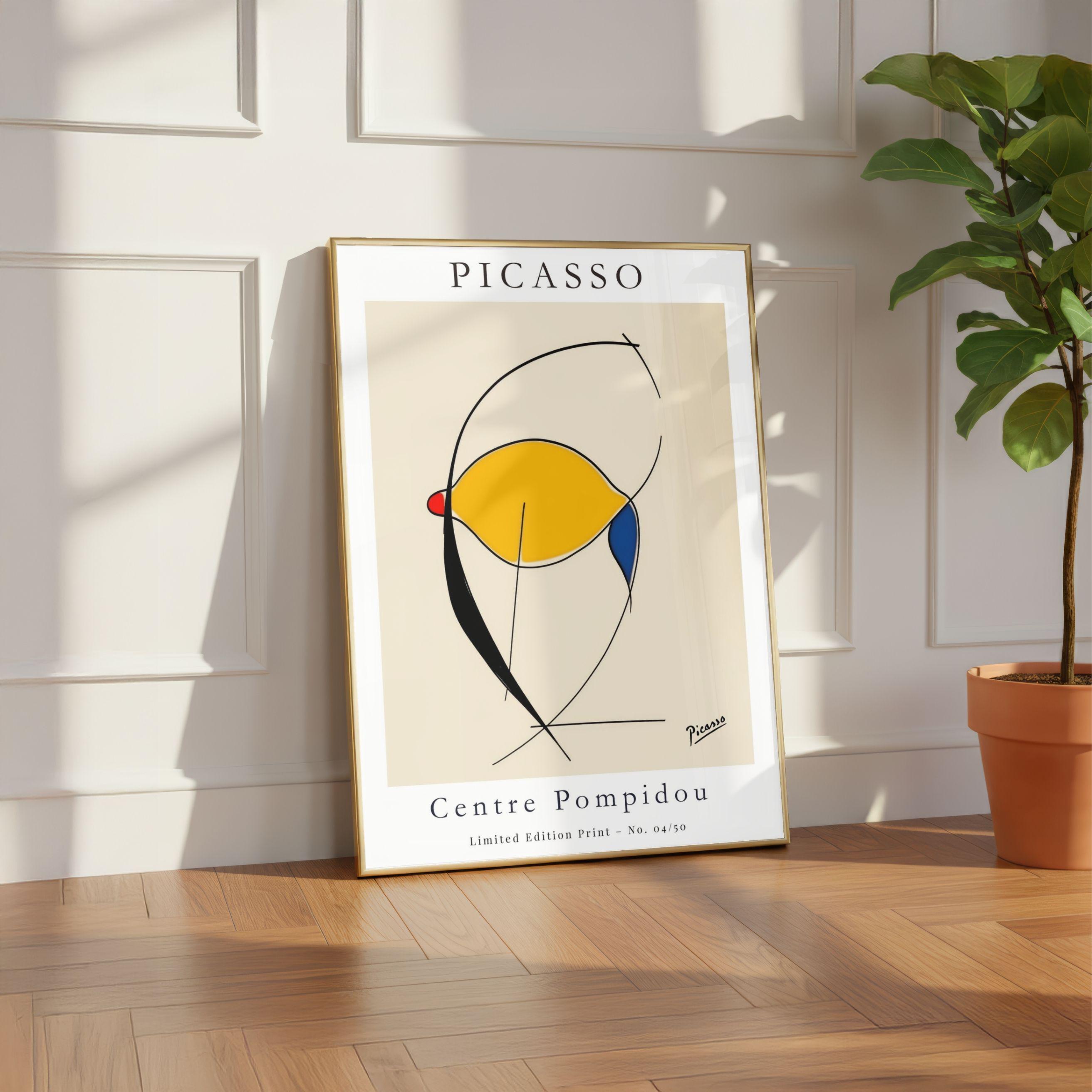 Picasso Centre Pompidou Abstract Line Art Print, Mid Century Modern ...