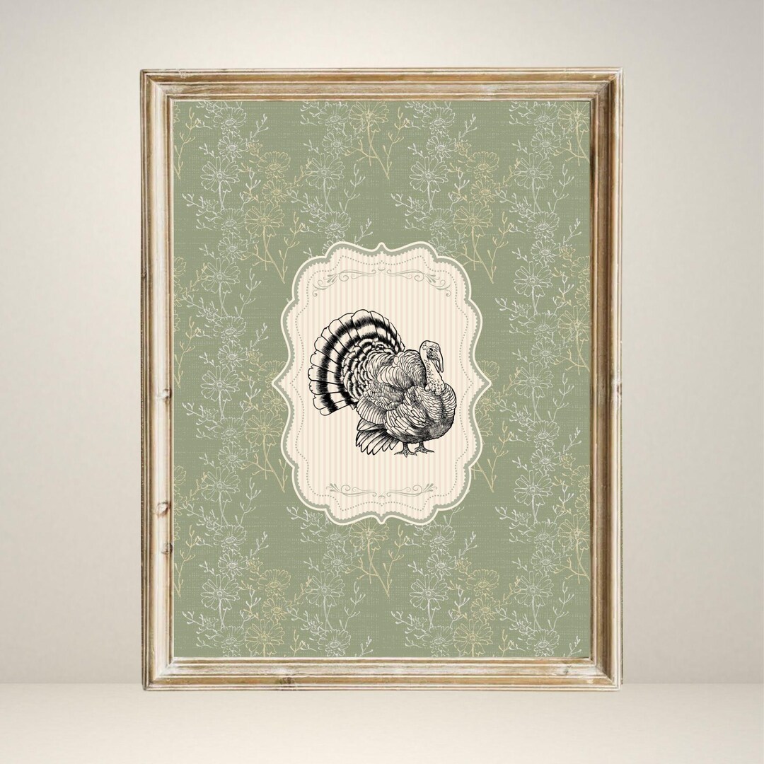 Vintage Turkey Illustration Poster, Antique Farmhouse Engraving Print ...