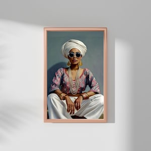 Modern Indian Woman Sitting Art Indian Pop Desi Women Sitting Art Kitchen Wall Art Indian Wall Art Feminist Poster Desi Girl Swag Art