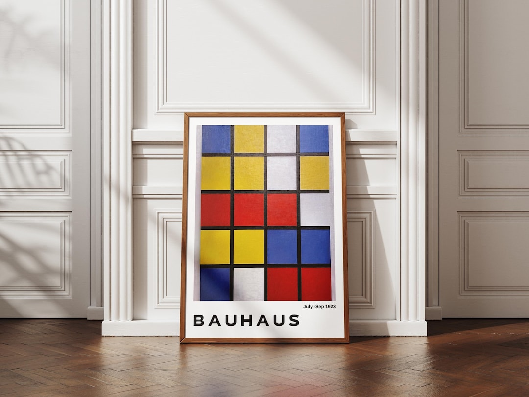 Bauhaus Geometric Grid Poster – Abstract Modern Art Print, Minimalist ...