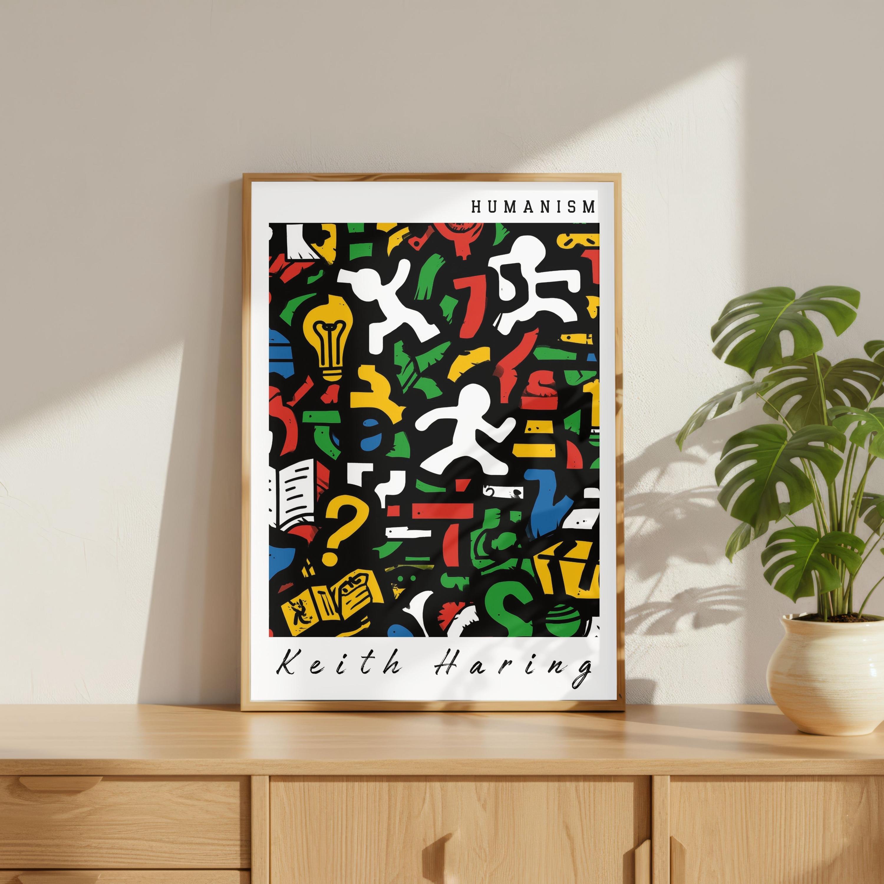 Keith Haring Humanism Poster, Pop Art Wall Print, Bold Graphic ...