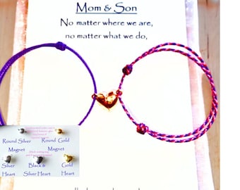 Mom & Son Magnet Connection Bracelets, Father Daughter Bond Jewelry, Parent Child Connection Gift, Mommy and Me Love Jewelry