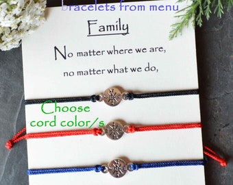 Family matching cord bracelets, Family Bond Bracelets, Mother Son & Daughter Connection Jewelry, String Friendship Bracelet, Choose Title