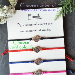 Family matching cord bracelets, Family Bond Bracelets, Mother Son & Daughter Connection Jewelry, String Friendship Bracelet, Choose Title