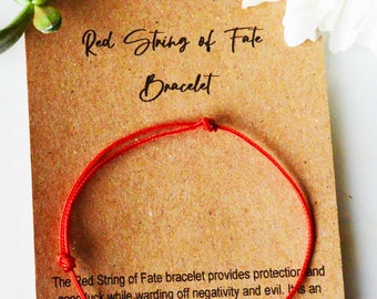 Red String Bracelet Kabbalah Protection Good Luck | Red String of Fate Adjustable | Evil Eye Amulet Spiritual Jewelry | Thread Bracelet Gift