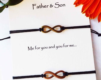 Father son bracelets, string infinity bracelet, fathers day bracelet, Dad infinity bracelet, father daughter matching bracelets, dad jewelry