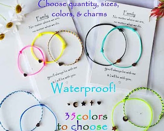 Mother Son Daughter Waterproof Bracelet Set: Family String Bracelets