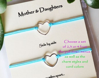 Mother daughter string bracelets, Mother & Child matching bracelets, mother's day mother and children matching bracelets, mother son match