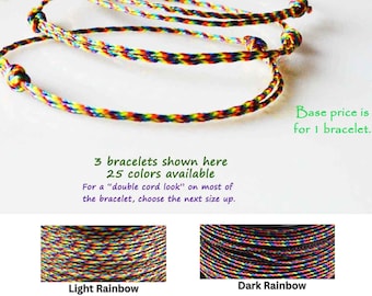 gay pride string bracelet, string rainbow bracelet, waterproof rainbow paracord bracelet or anklet, minimalist pride bracelet, LGBTQ Gift