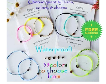 Family Connection Bracelets: Waterproof Stainless Steel Charm Bonding Gift
