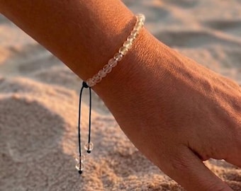 Adjustable Citrine Bracelet - 4mm Beads | Citrine Meaning for Joy & Abundance | Genuine Gemstone Jewelry for Positive Energy and Prosperity