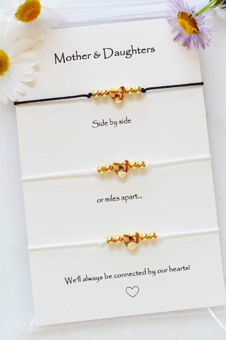 Mother Daughter Bracelets Mother's Day Gifts For Mom Charm Pendant Bangle Gift For Family Pack Of 2 - CM12E1A3QDN