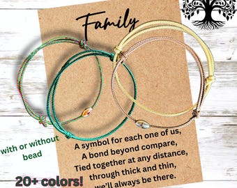 Personalized Family Bracelet Set, Matching Paracord Waterproof | Custom Family Size Gift | Intentions Connection Bracelet, with or wo bead