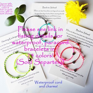 starting school bracelet set, back to school parent and child bracelets, back to school kindergarten, back to school jitters card bracelets image 9