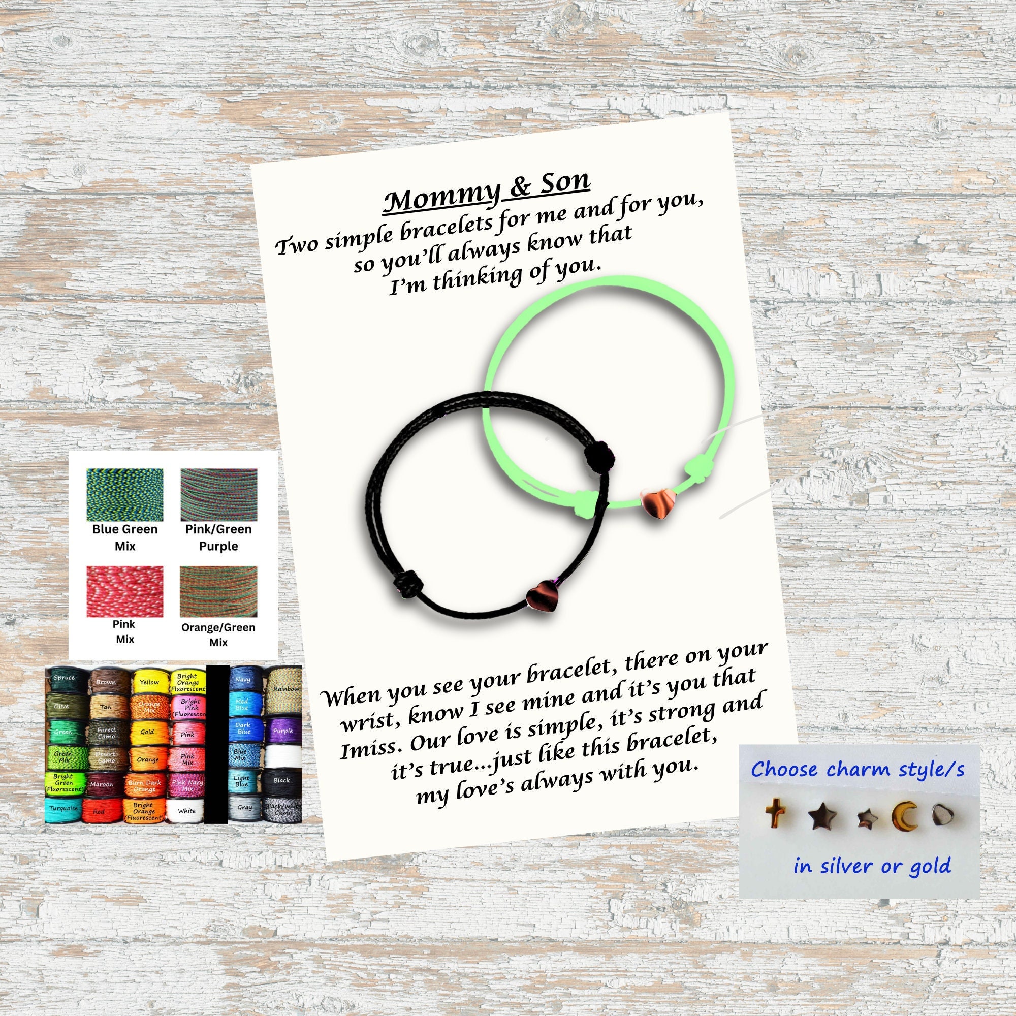 Separation Anxiety Bracelets Waterproof String Bracelet Parent Child Separation Bracelets Mother Child String Charm Bracelet 35 Colors