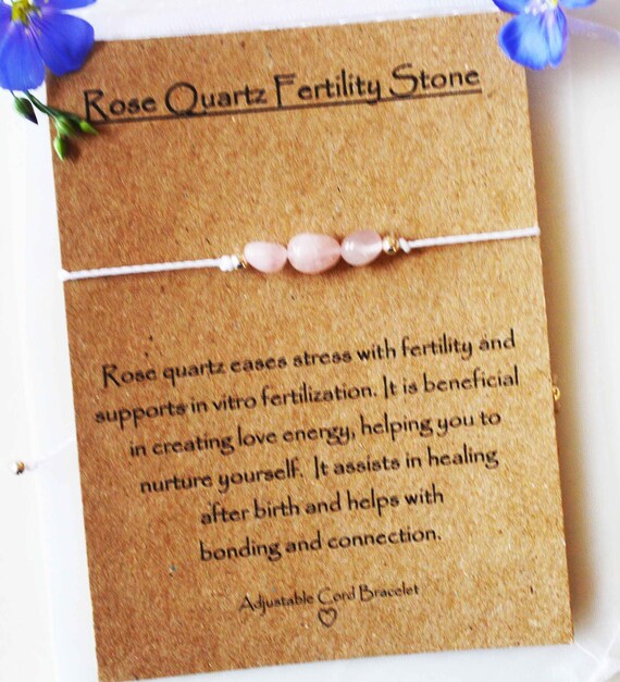 Rose Quartz Fertility Crystal Bracelet IVF Support Gift Card | Etsy