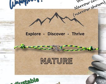 Waterproof Hiking Carabiner Paracord Bracelet | Outdoor Climbing Jewelry for Kids & Adults | Camping Gift | Adventure Accessory, Adjustable