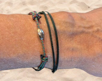 Surfer String Bracelet | Waterproof Paracord Anklet | Swimmer Beach Jewelry | Rope Cord Necklace | Adjustable Summer Stacking Gift