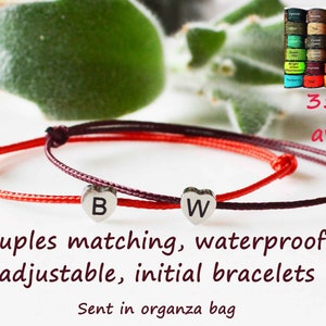 Matching Couple Bracelets: Waterproof Paracord Initial Bracelets
