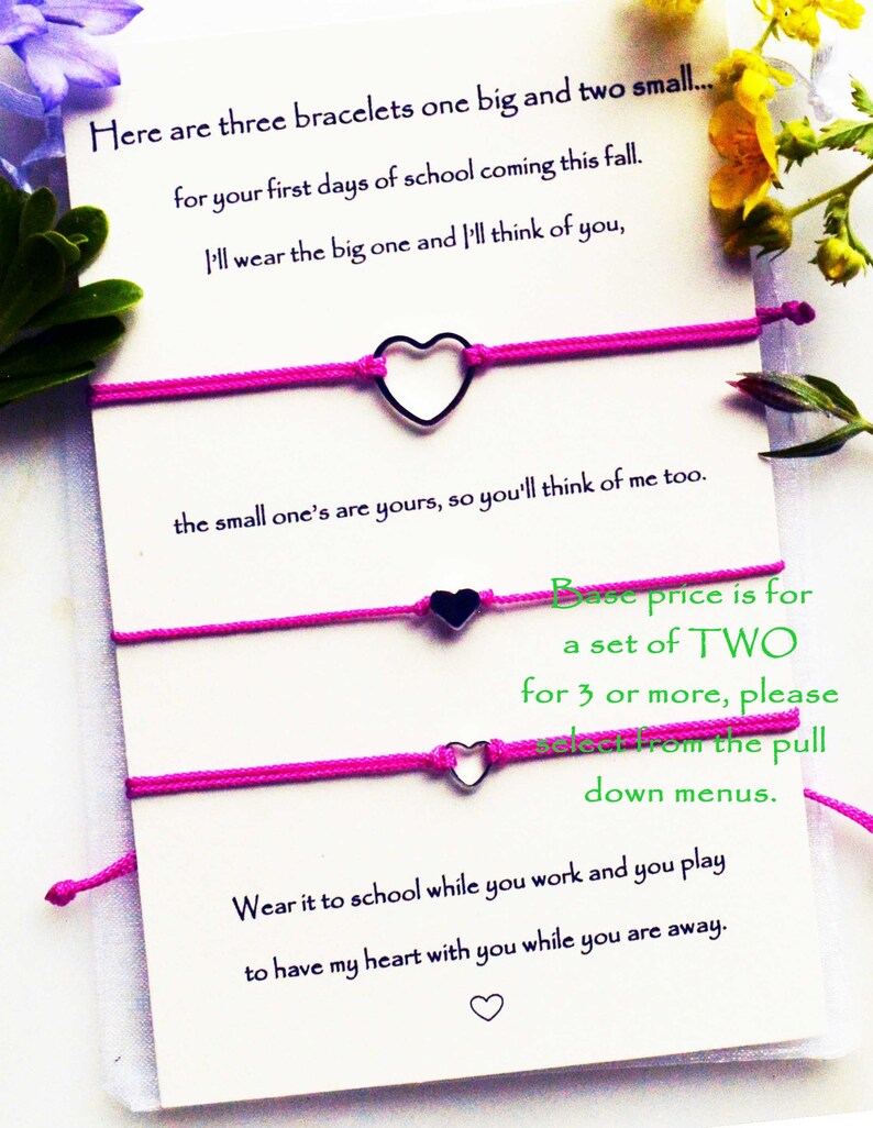 Starting School Bracelet Set Back to School Parent and Child Etsy