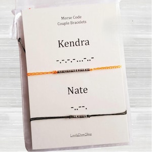 Couples Morse Code Name Bracelets, Secret Morse Code Bracelet, Secret Message Bracelet, Personalized Morse Code Couple Bracelets, waterproof