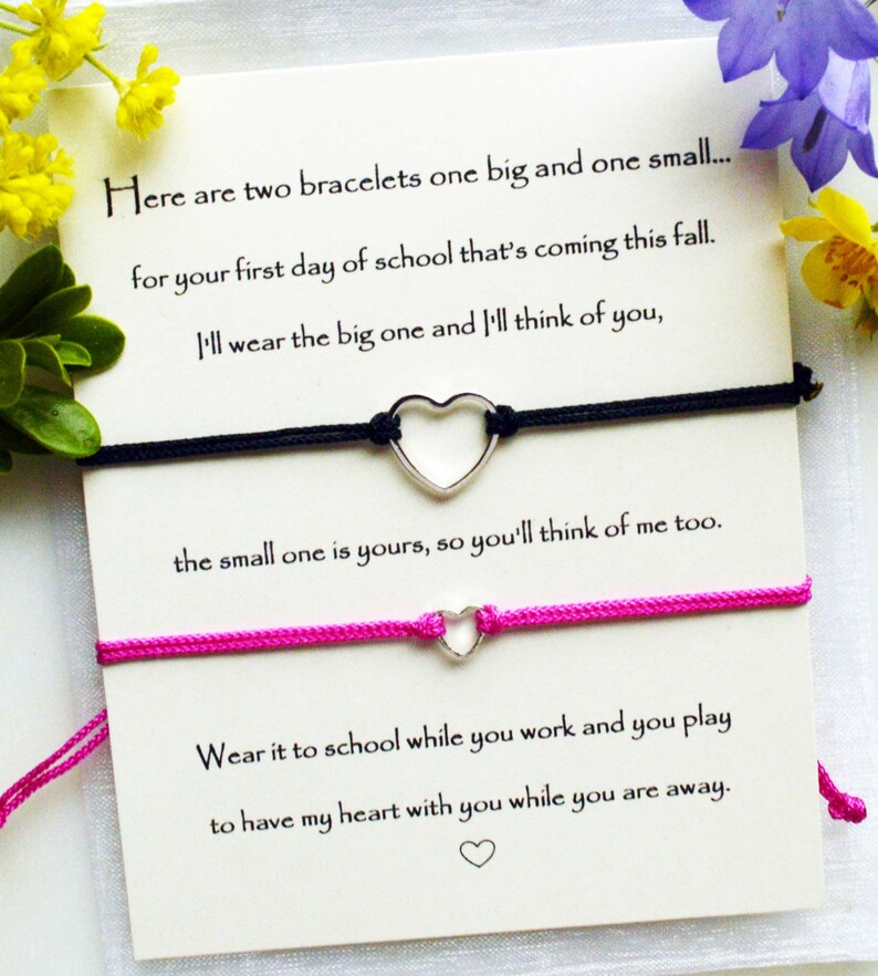 Starting School Bracelet Set Back to School Parent and Child Etsy