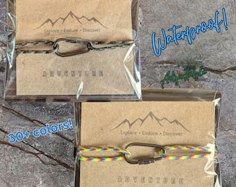 Mountaineering Bracelet: Adjustable Paracord Climbing Carabiner Jewelry