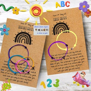First Day of School Bracelet Set: Matching Waterproof Paracord Jewelry