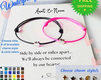 Aunt Niece Matching Bracelets: Waterproof Paracord Bonding Gift, Tia Bracelet, Niece Bracelet, New Aunty Gift, Gift for Aunty