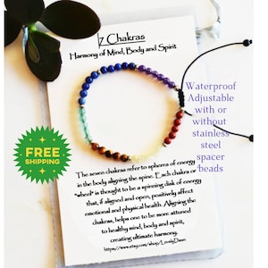 7 Chakra Crystal Bracelet: Waterproof Healing Energy Jewelry