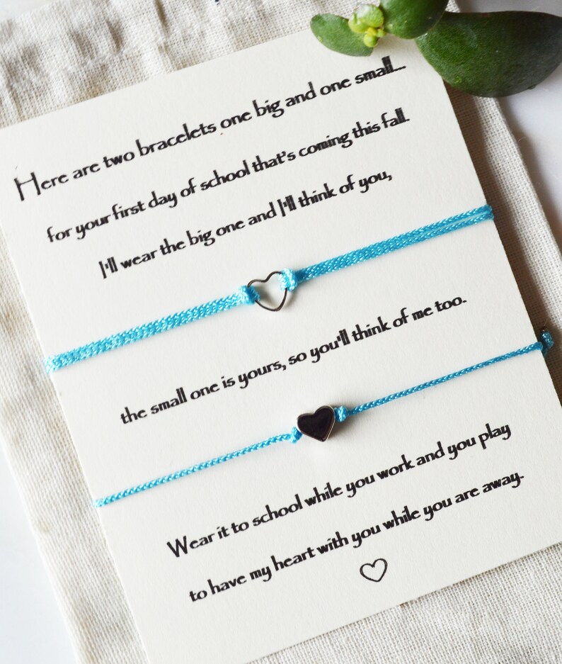 Starting School Bracelet Set Back to School Parent and Child Etsy