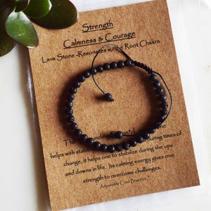 Men’s Strength Bracelet, Lava Stone Healing Bracelet, Encouragement Gift for Him, Cancer Support Bracelet, Thinking of You Jewelry Gift, Man