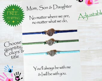 Family matching cord bracelets, Family Bond Bracelets, Mother Son & Daughter Connection Jewelry, String Friendship Bracelet, Mothers day
