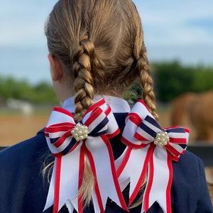 Unicorn Football Equestrian Hair Bows, Horse Show Bows, Girls Hair Bow, Bow Hair Clip, Equestrian Hair Clip, French Barrette image 5