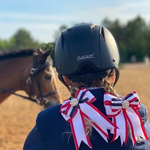 Fiocchi per capelli equestri con stampa zebrata rosa caldo, fiocchi per spettacoli equestri, fiocco per capelli per ragazze, fermaglio per capelli con fiocco, fermaglio per capelli equestre, molletta francese immagine 6