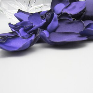 50 Purple Satin Rose Petals, Wedding Decor, Party Decoration, Flower Girl Petals, Reusable Flower Petals image 4