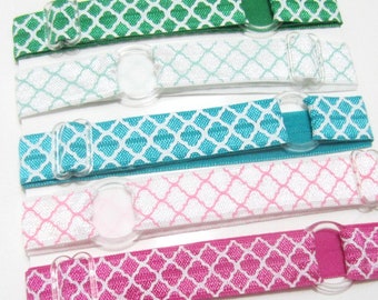 Quatrefoil 13 Colors-You Pick Adjustable Elastic Headband, Hair Band, Baby Headband, Sport Headband, Adult Headband, Yoga Headband