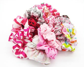 Pink Scrunchies Printed Fabric-You Choose-14 Prints VSCO Girl, Hair Scrunchie, Teen Girls, Adult Scrunchie, Hair Tie, Ponytail Holder